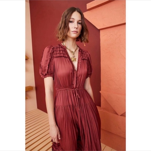 ULLA JOHNSON Rose Dress in desert rose Sz 12 - Picture 4 of 6